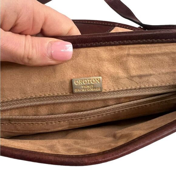 Oroton Vintage Brown Crossbody Bag - Picture 6 of 7
